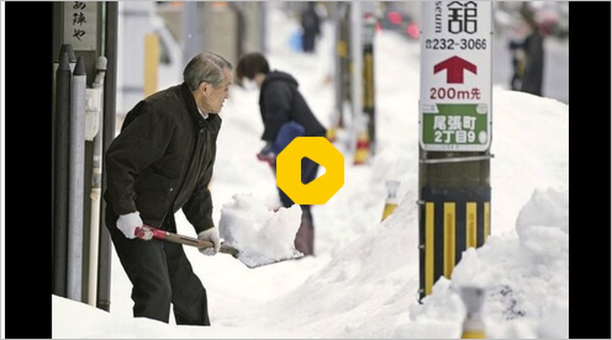 ببینید | بارش برف و پارو کردن آن ۱۷ ژاپنی را کشت ‌!