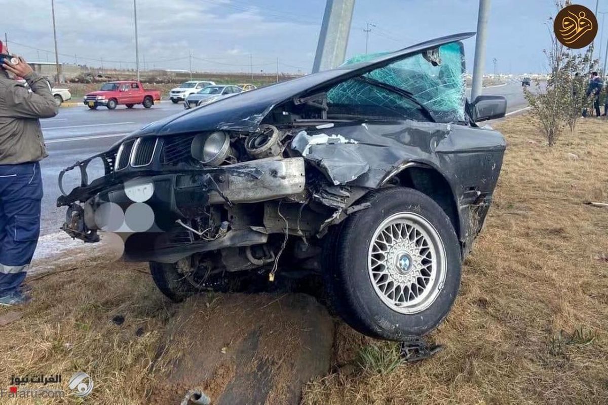 تصادف مرگبار/  BMW مچاله شد+عکس