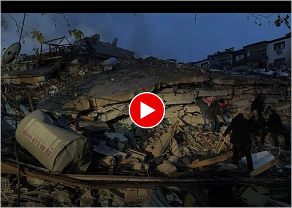 ویدیو | ویدیویی جالب از اولین لحظات زلزله در هاتای ترکیه از پشت‌بام یک خانه