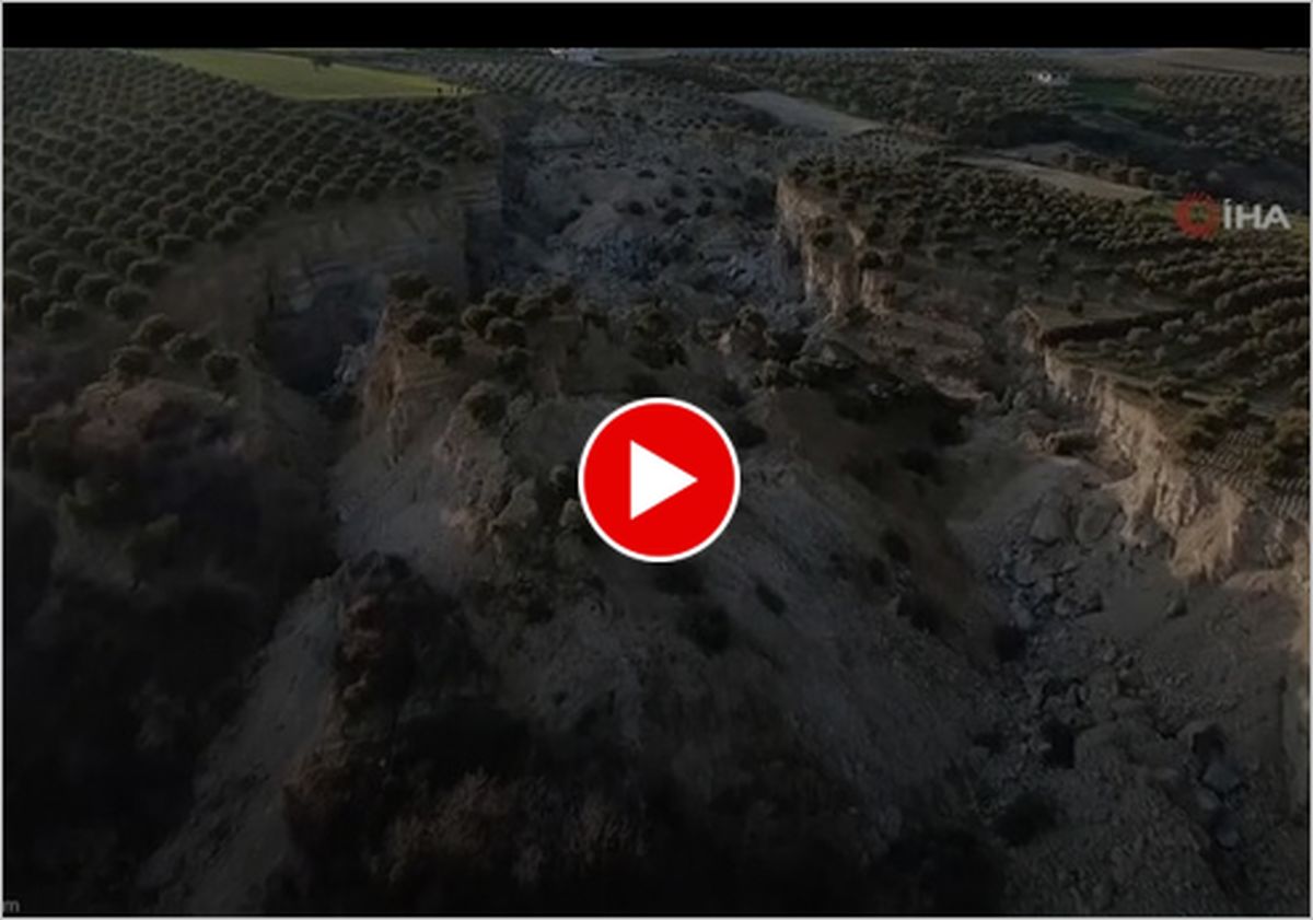 ویدیو | کشف عجیب دره بزرگ وسط باغ زیتون در هاتای ترکیه