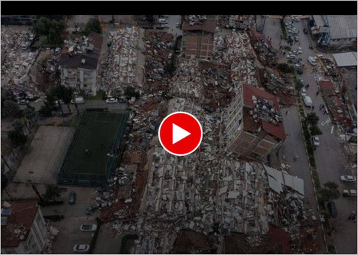 ویدیو | زلزله چه بلایی به سر ترکیه آورد ؟ تصاویر هوایی را ببینید