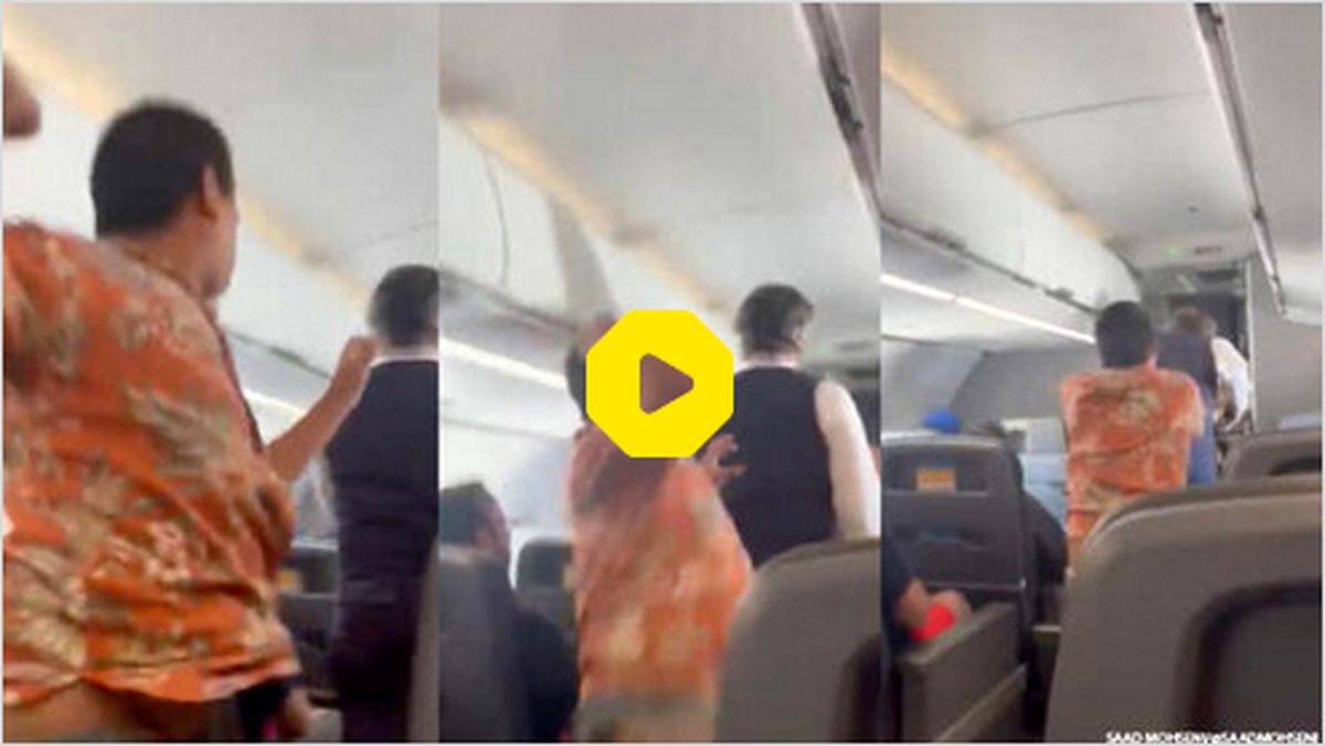 ببینید: حمله وحشیانه مسافر هواپیما به مهماندار به بهانه استفاده از توالت!