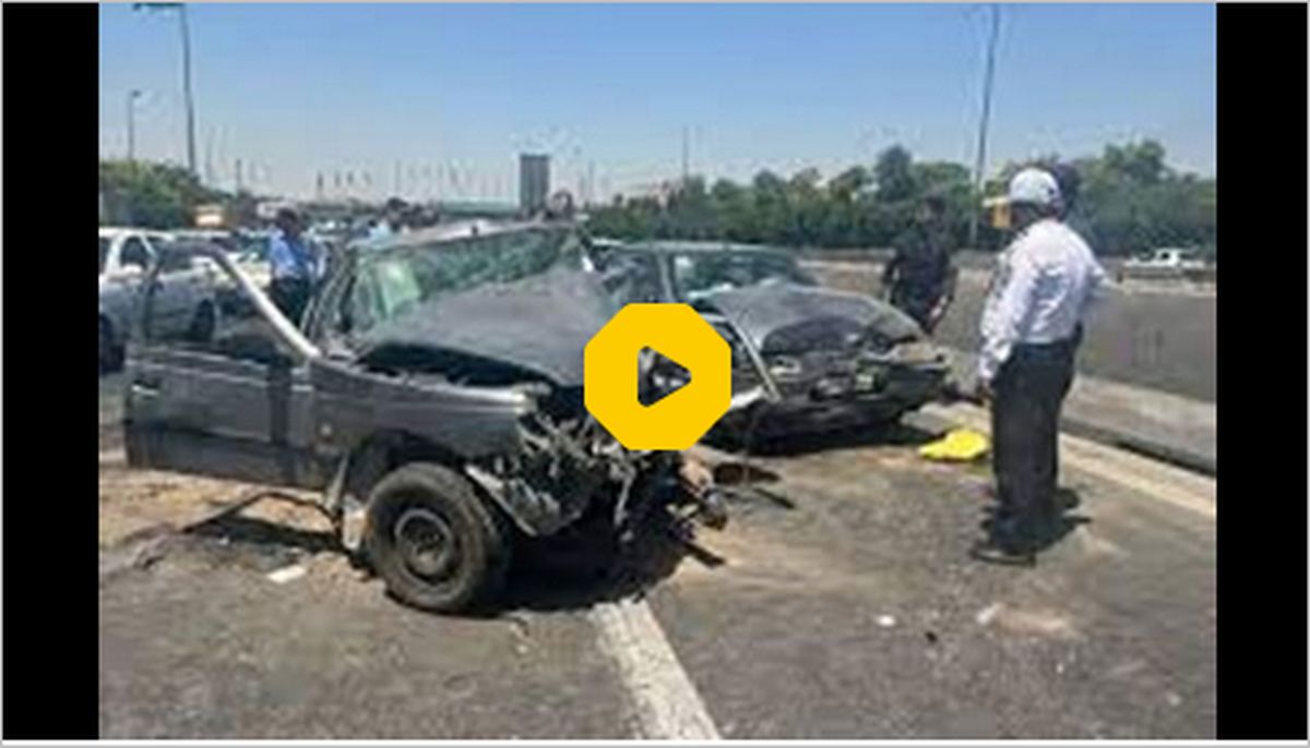 ببینید | تصاویری از تصادف چند خودرو در بزرگراه تهران کرج