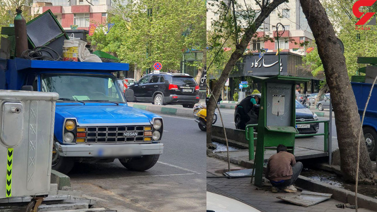 این راننده نیسان تلفن‌های همگانی شهر را پشت ماشینش جمع می‌کند