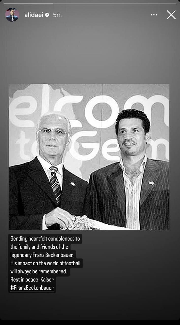 علی دایی با استوری جدید خبرساز شد | دایی : روحت شاد قیصر + عکس