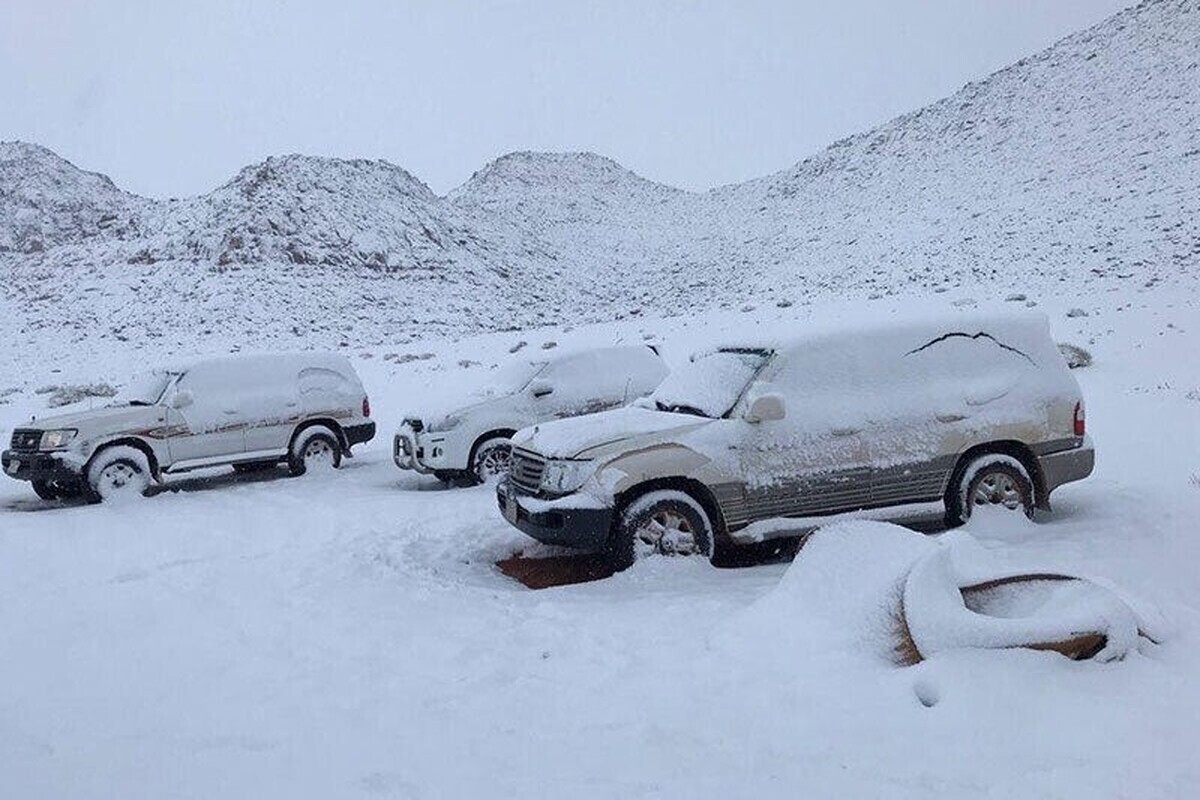 ویدیو | آغاز بارش برف در عربستان سعودی برای اولین بار!