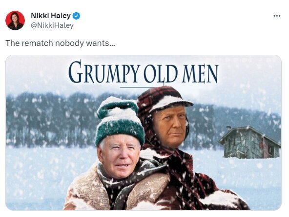 عکس | نیکی هیلی با این تصویر ترامپ و بایدن را مسخره کرد!