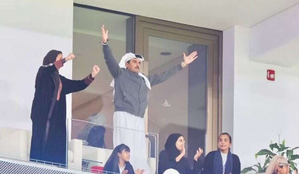 ویدیو | شادی امیر قطر از پیروزی برابر ایران
