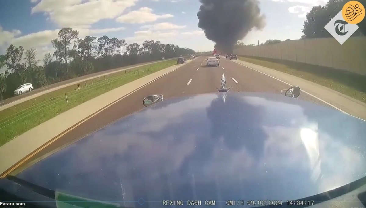 ویدیو | لحظه هولناک سقوط یک هواپیما در بزرگراه