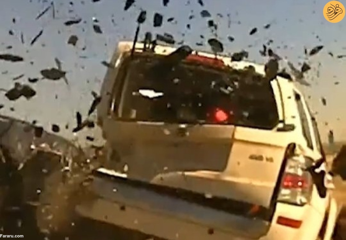 ویدیو | حادثه هولناک برای دو خودرو و پلیس بزرگراه