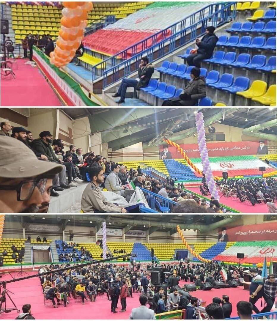 عکس | سخنرانی رقیب قالیباف برای صندلی‌های خالی !