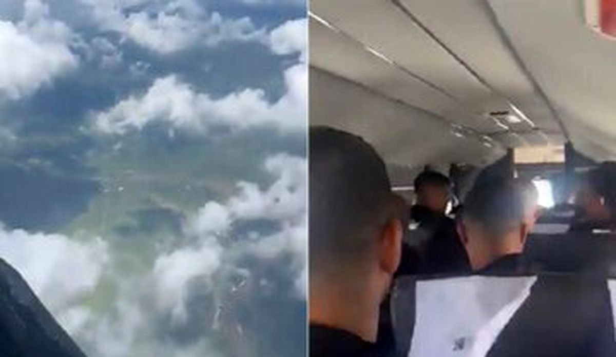 عکس | لحظه هولناک باز شدن ناگهانی در هواپیما وسط آسمان