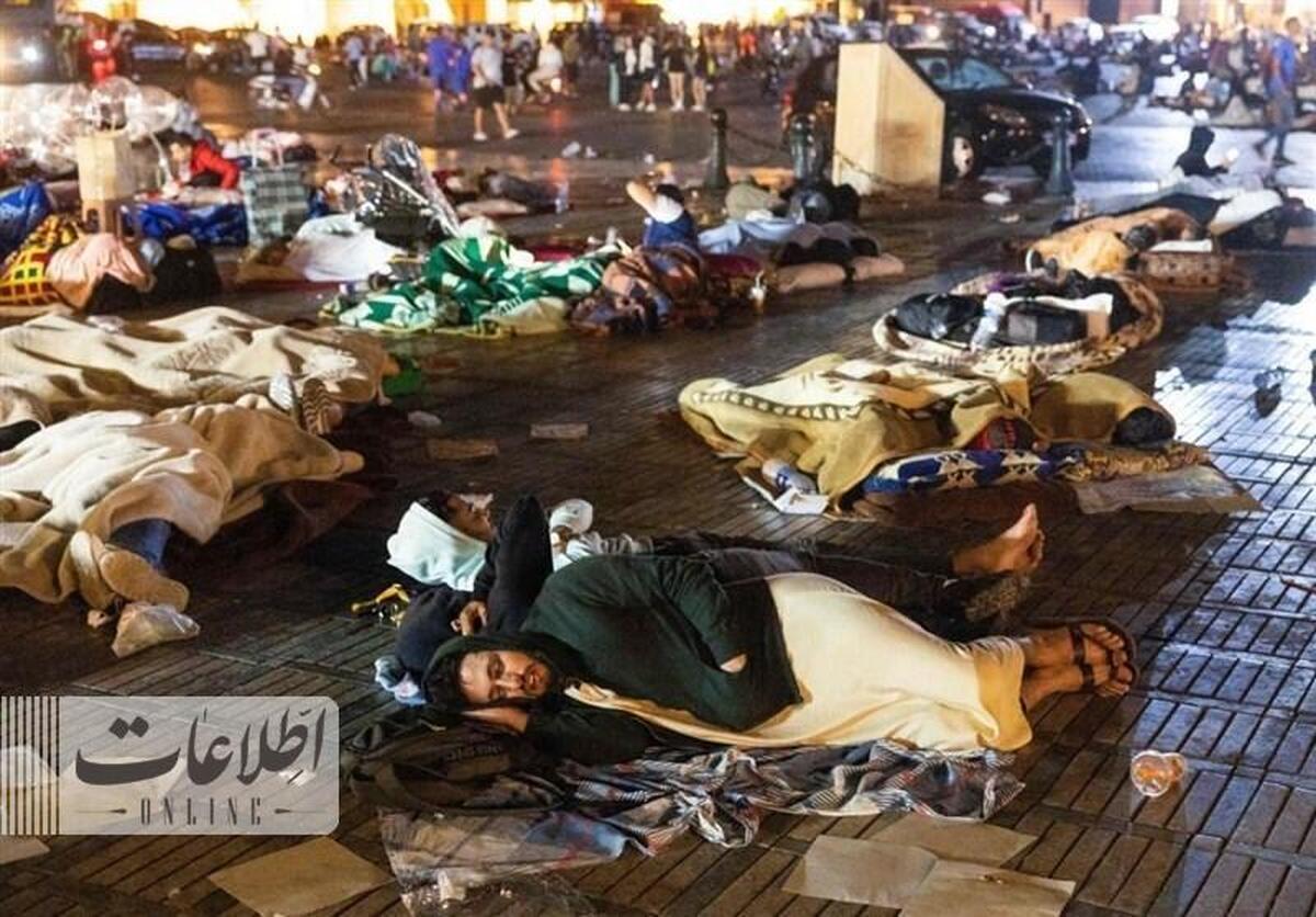 زلزله مراکشی‌ها را خیابان‌خواب کرد + عکس