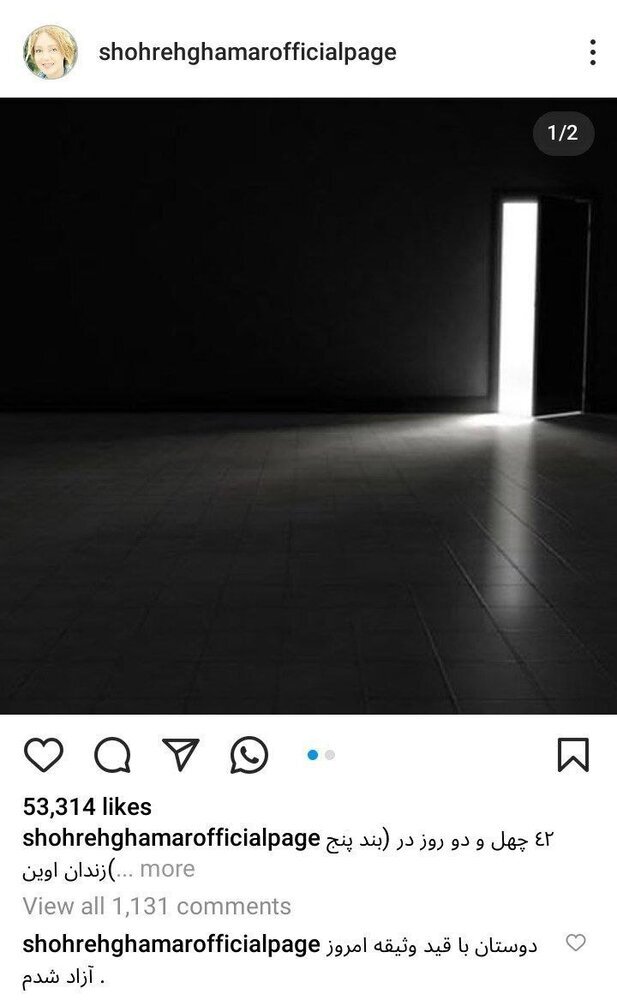 عکس | بازیگر جنجالی سینما از زندان آزاد شد