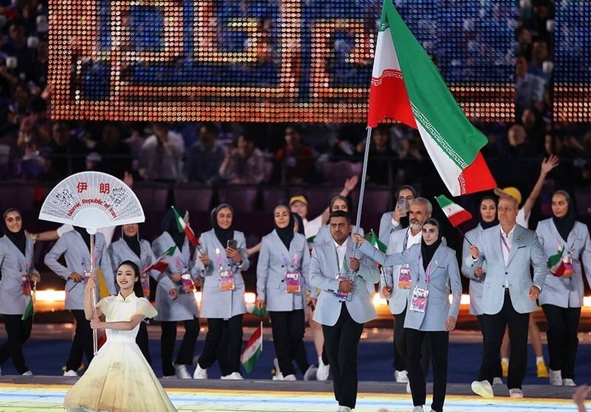عکس | نمایش «برج آزادی» به عنوان نماد کشور ایران در افتتاحیه بازی‌های آسیایی هانگژو