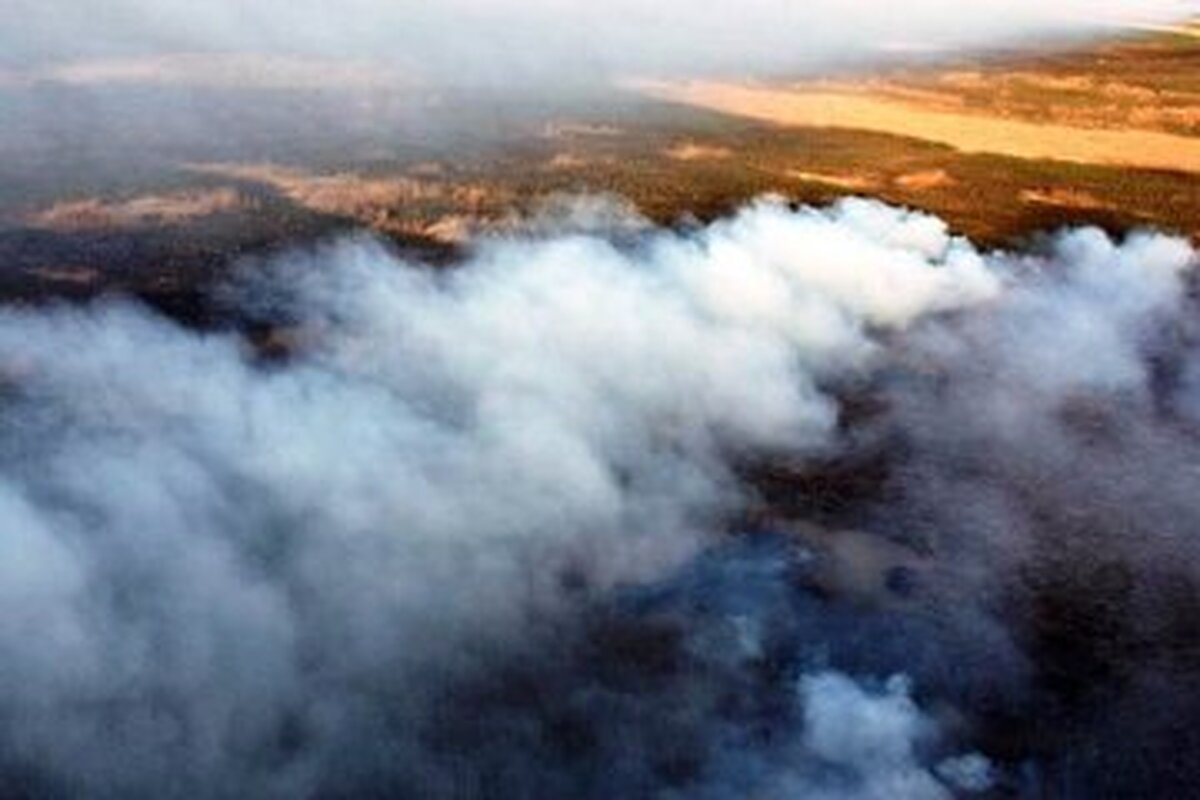 تصویر ماهواره‌ای از آتش‌سوزی تالاب هویزه
