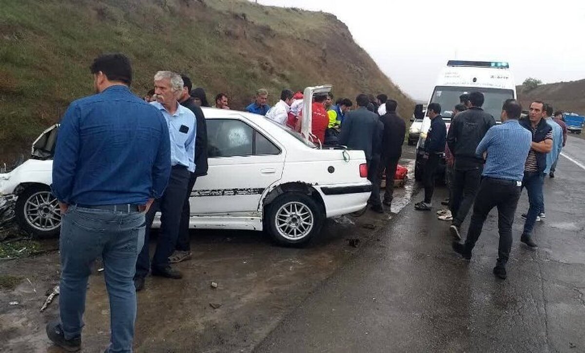 عکس | تصادف خونین در جاده مغان با ۷ کشته و زخمی
