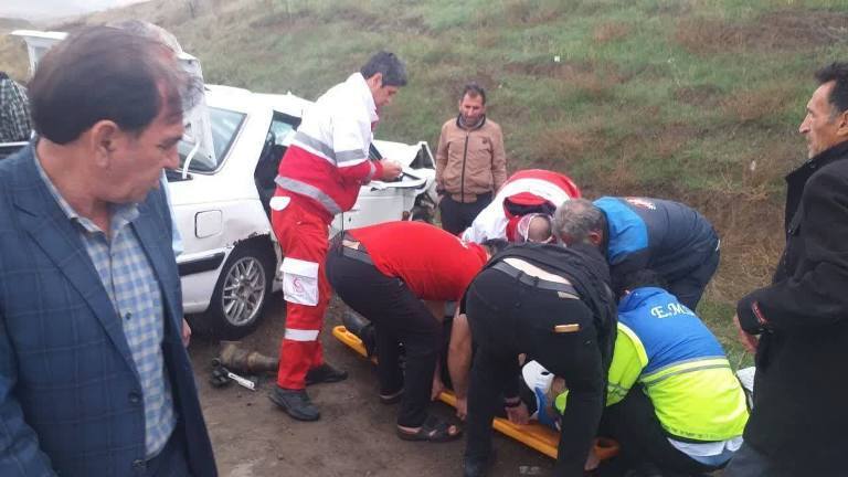 عکس | تصادف خونین در جاده مغان با ۷ کشته و زخمی