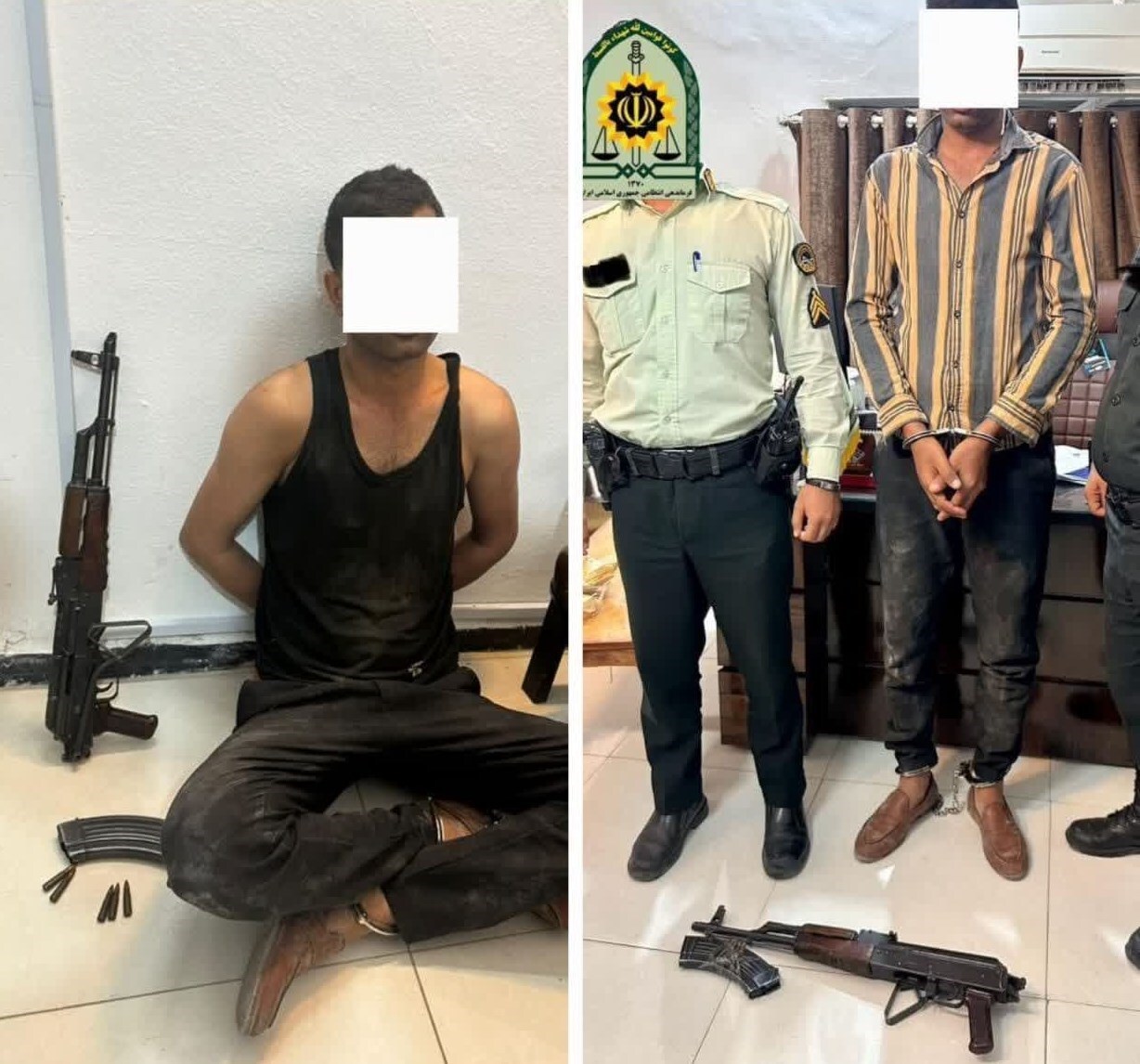 عکس | دستگیری قاتل مسلحی که در کوه مخفی بود