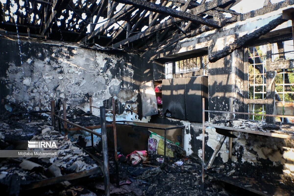 عکس | کمپ ترک اعتیاد لنگرود پس از آتش سوزی