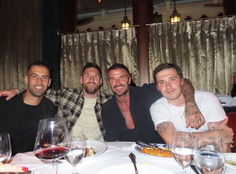 عکس | دورهمی خانوادگی بکام با مسی در آمریکا