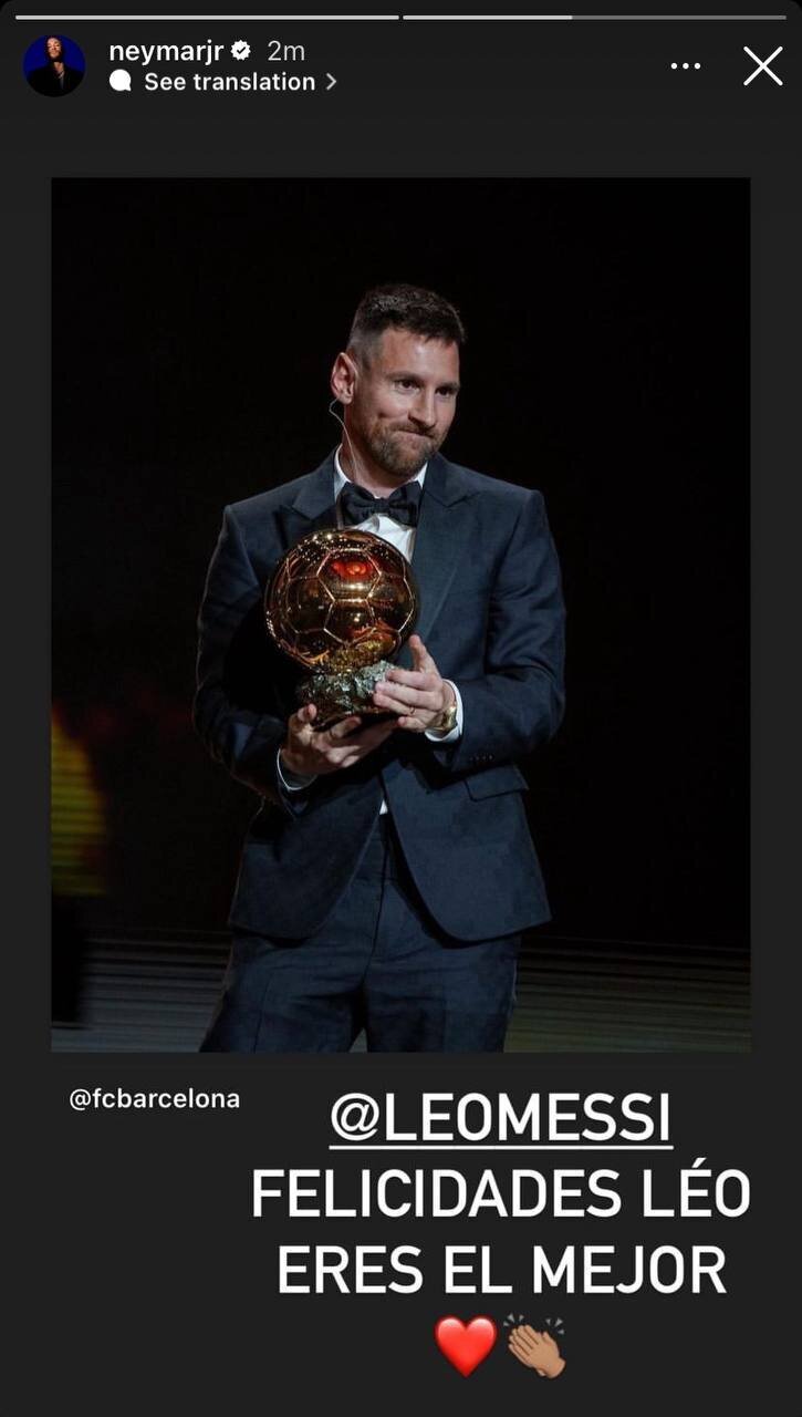 عکس | استوری دیدنی نیمار برای مسی