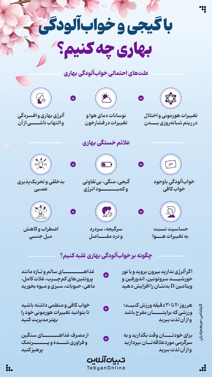 اینفوگرافی | با گیجی و خواب آلودگی بهاری چه کنیم؟