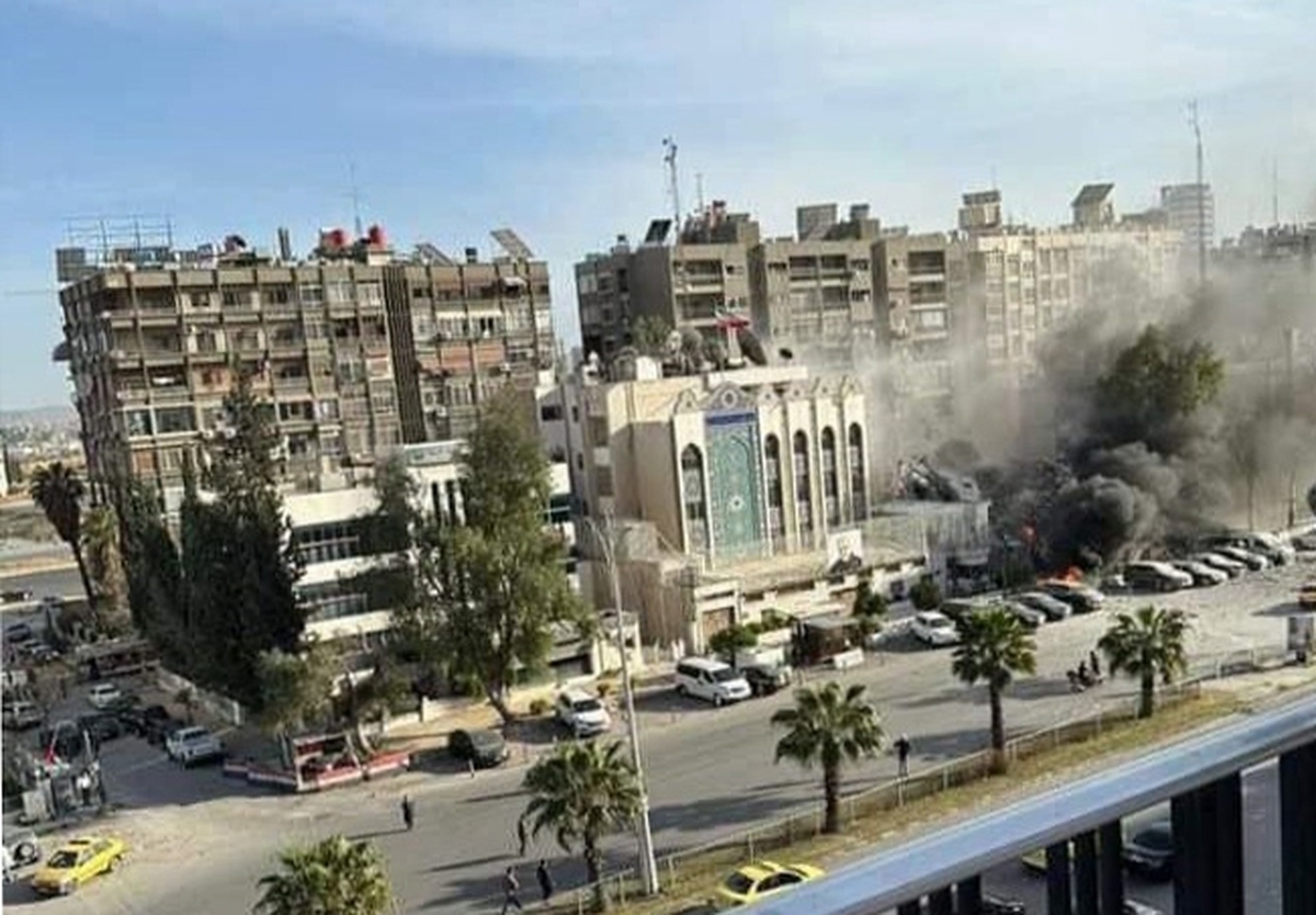 ویدیو | ساختمان جانبی سفارت ایران در سوریه کاملا تخریب شد