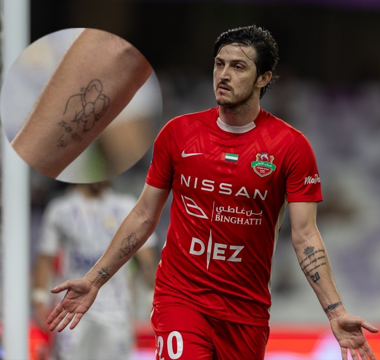 عکس | تتوی خاص و مینیمال سردار آزمون؛ طرح جدیدی که همه را غافلگیر کرد!