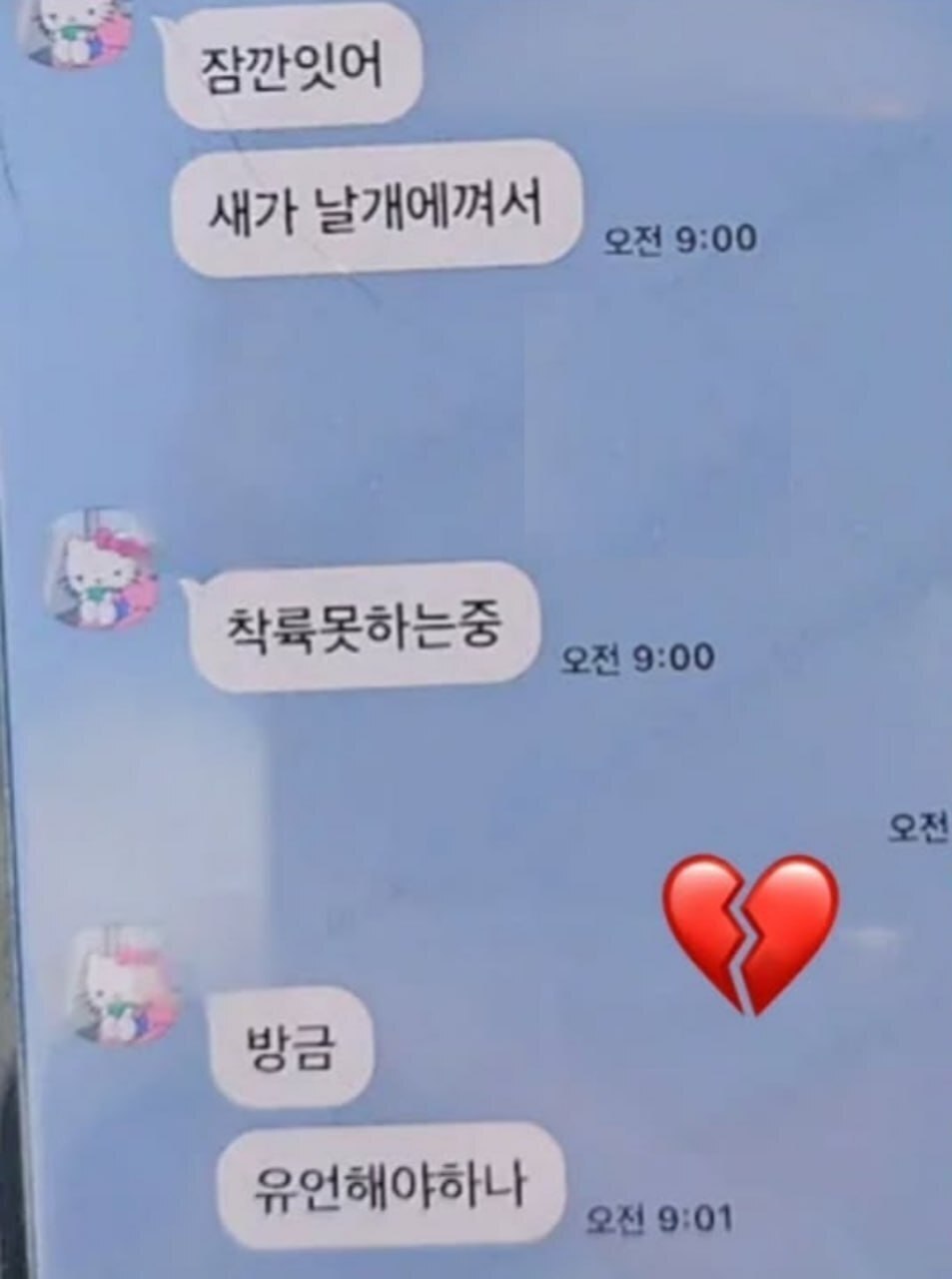 عکس | آخرین پیام یکی از مسافران جانباخته هواپیمای کره‌ای