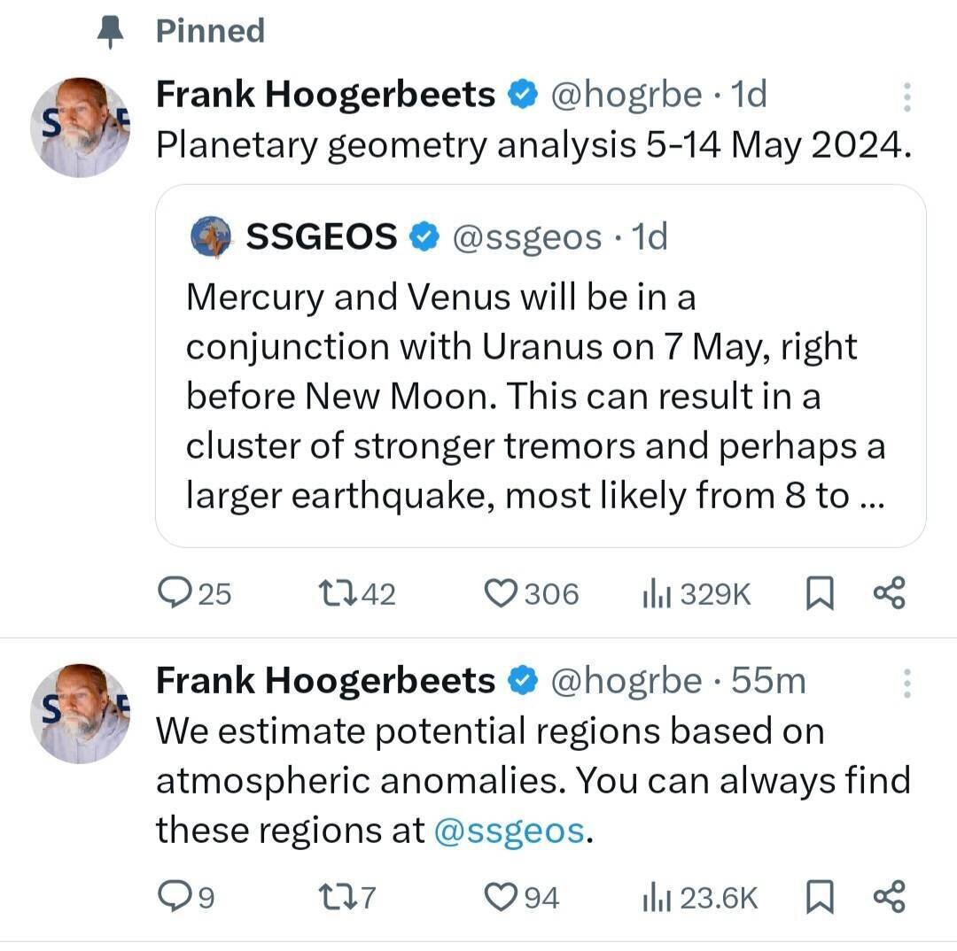 یک پیشگوی ترسناک از زلزلهپژوه هلندی | وقوع زمین لرزه بزرگی تا پنجشنبه + عکس یک پیشگوی ترسناک از زلزلهپژوه هلندی | وقوع زمین لرزه بزرگی تا پنجشنبه + عکس