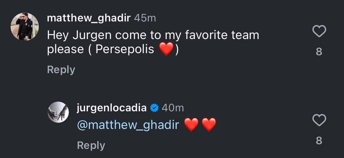 لوکادیو به پرسپولیس برمی گردد؟! این کامنت چه معنی دارد؟! لوکادیو به پرسپولیس برمی گردد؟! این کامنت چه معنی دارد؟!