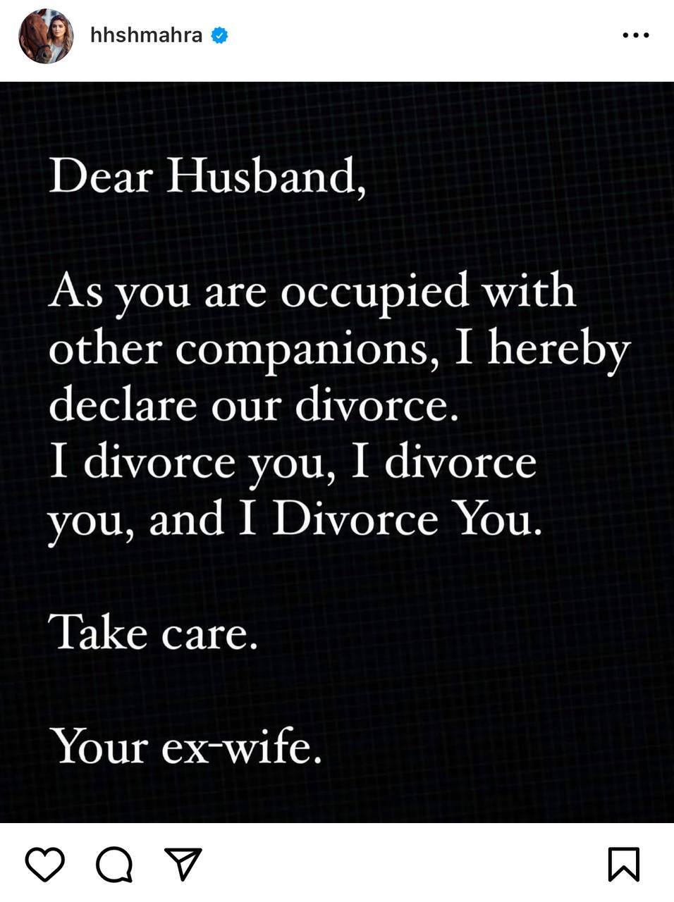 عکس | دختر حاکم دبی همسرش را در اینستاگرام سه طلاقه کرد! عکس | دختر حاکم دبی همسرش را در اینستاگرام سه طلاقه کرد!