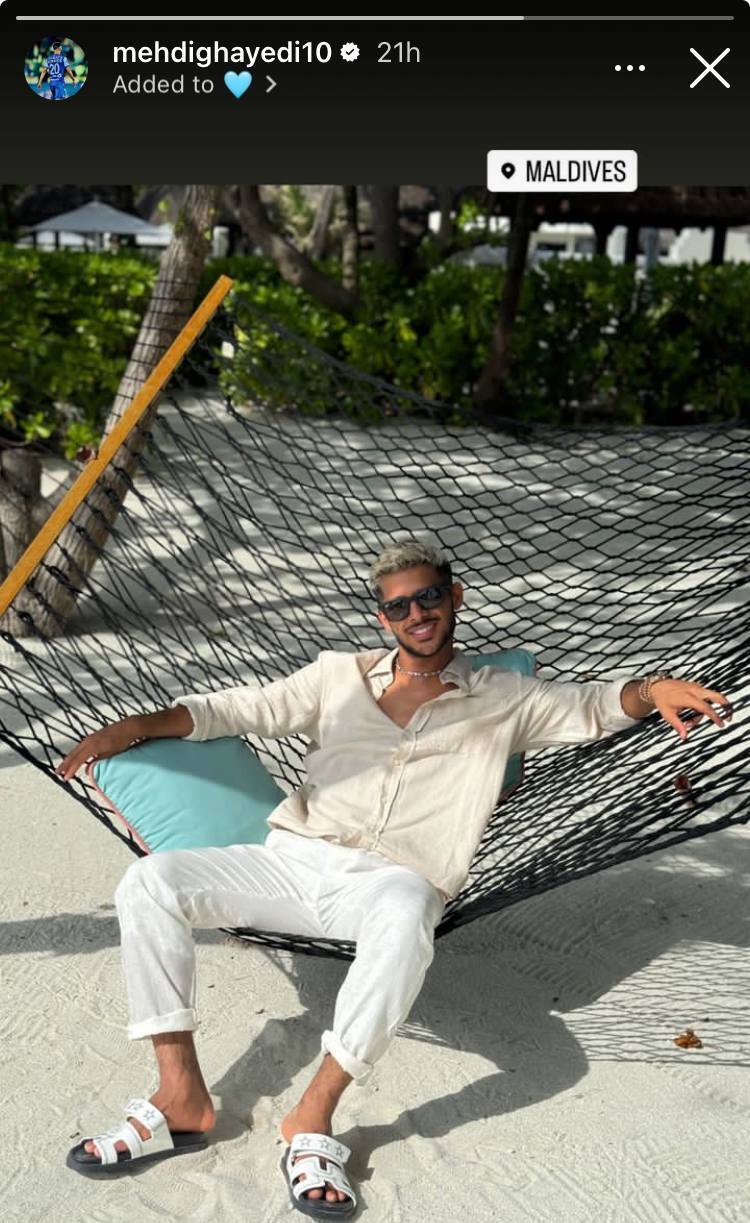عکس | مهدی قایدی تابستان را در سواحل مالدیو به سر می‌برد!