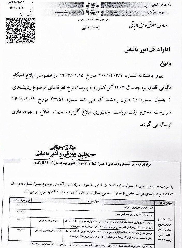 خبر مهم درباره عوارض خروج از کشور | نرخ‌های جدید ابلاغ شد