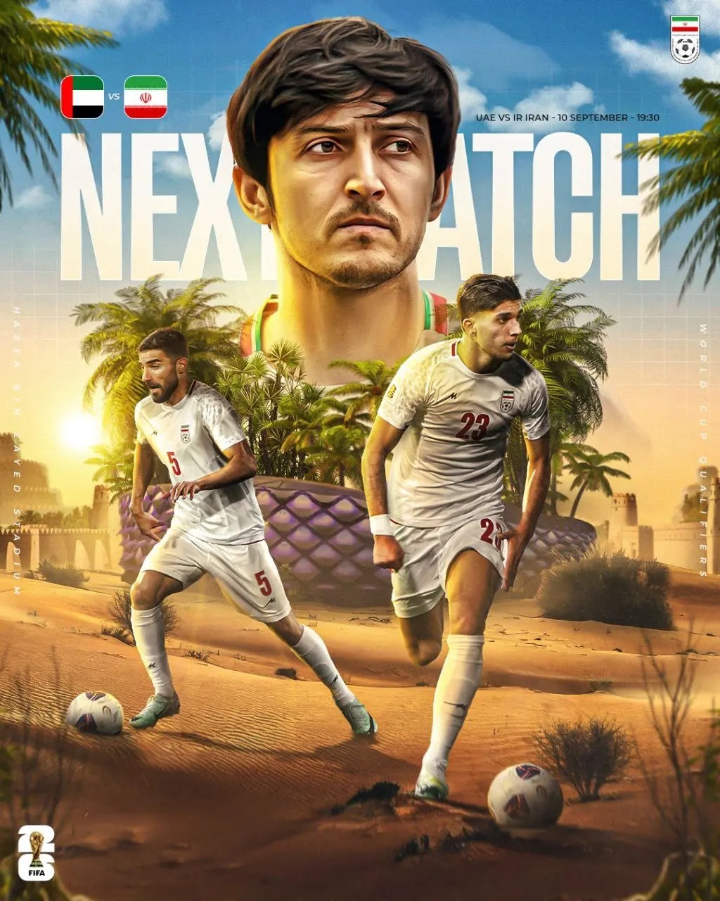 عکس | پوستر عجیب فدراسیون فوتبال برای بازی تیم ملی با امارات!