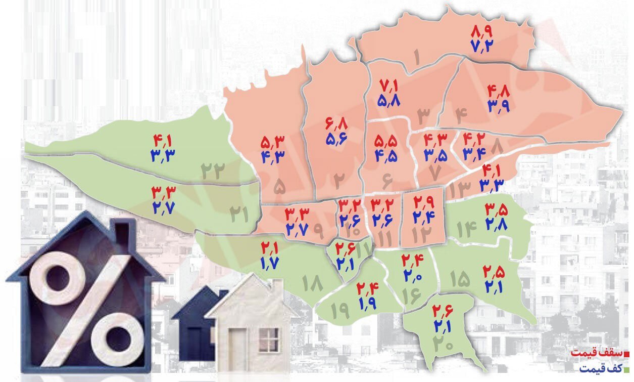 آپارتمانهای نقلی در نقاط مختلف تهران چند؟ + جدول آپارتمانهای نقلی در نقاط مختلف تهران چند؟ + جدول