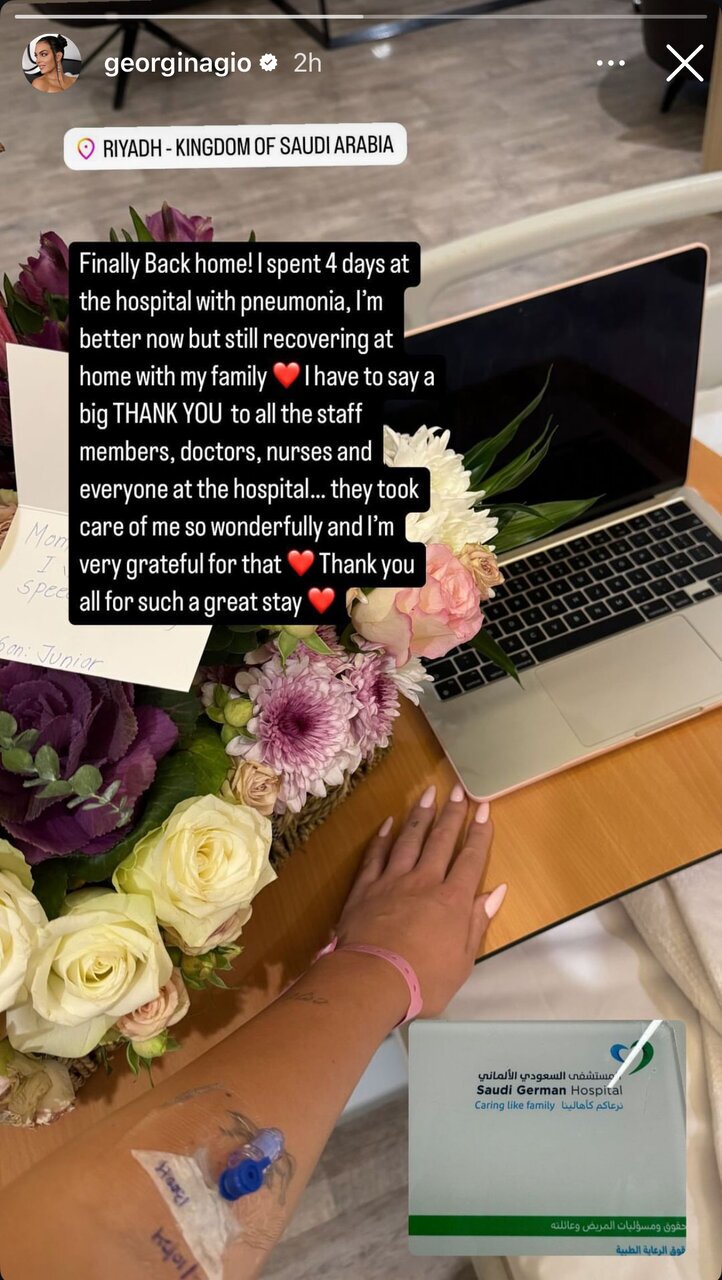 عکس | نامزد رونالدو در بیمارستان بستری شد!