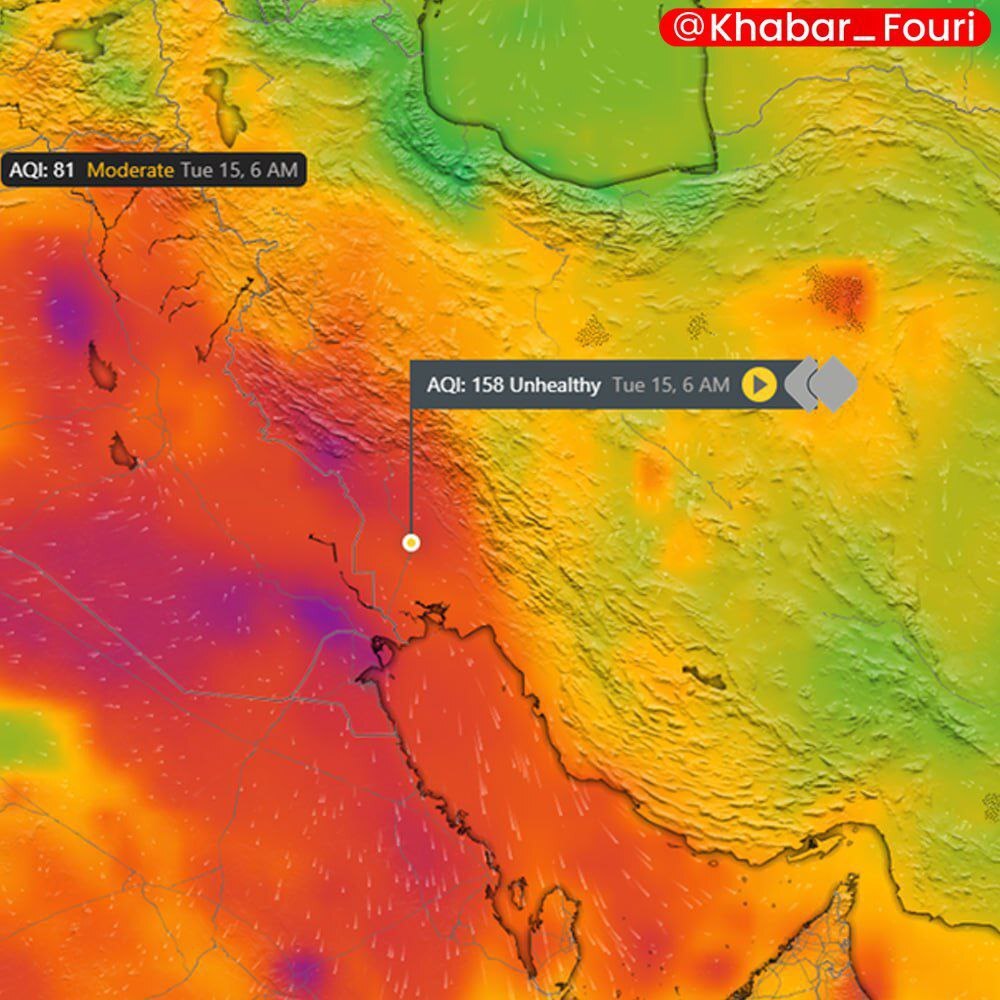 طوفان شن آسمان غرب را نارنجی کرد طوفان شن آسمان غرب را نارنجی کرد