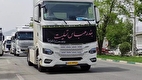 رژه کامیون‌داران به یاد جانباختگان حادثه بندر شهید رجایی + ویدیو