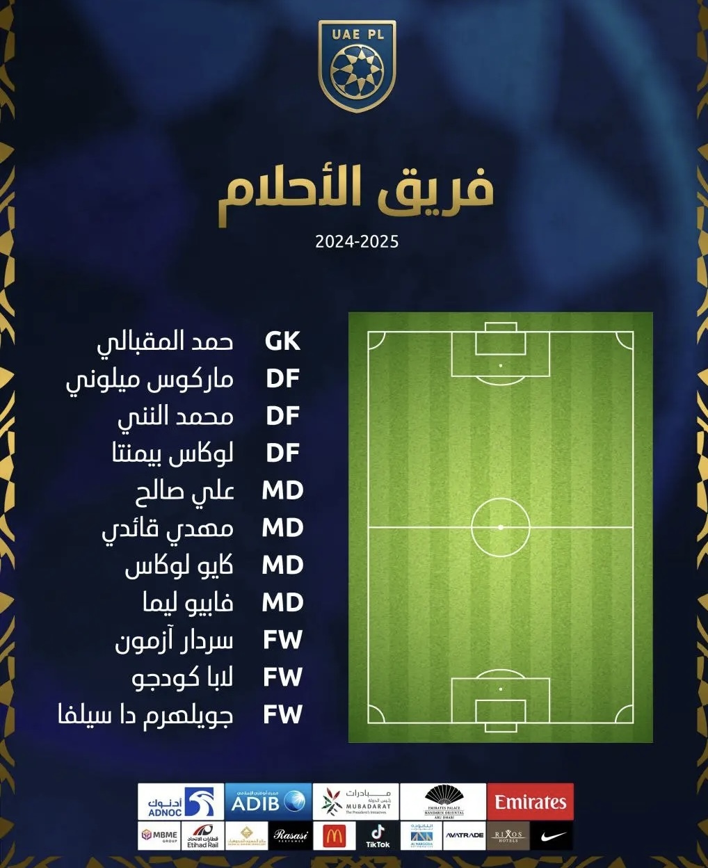 کدام ستاره‌های ایرانی در ترکیب تیم منتخب فصل امارات حضور دارند ؟