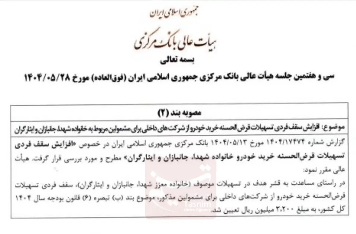 آخرین خبر از سقف وام خرید خودرو جانبازان