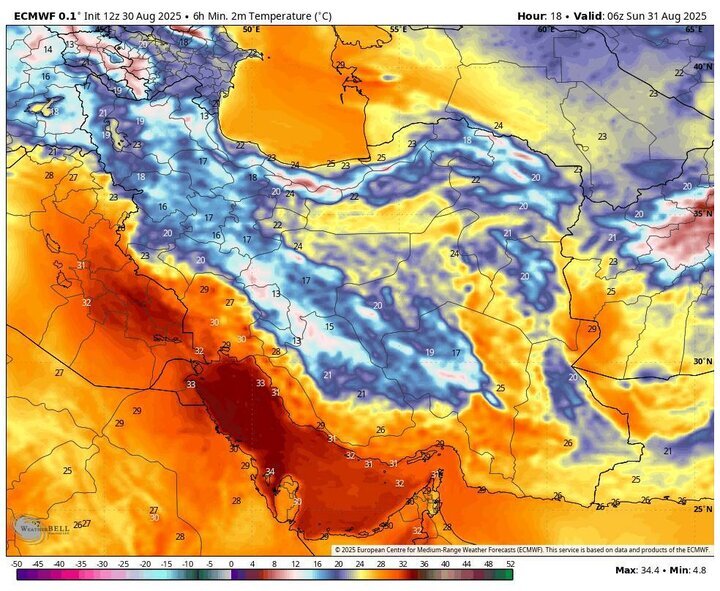 پیشبینی هواشناسی طی ۵ روز آینده | روند کاهش نسبی دما در کشور + نقشه پیشبینی هواشناسی طی ۵ روز آینده | روند کاهش نسبی دما در کشور + نقشه