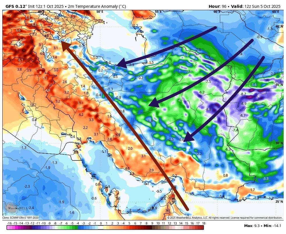 پیشبینی هواشناسی | سرمای شدید و بارشهای سنگین از یکشنبه + نقشه پیشبینی هواشناسی | سرمای شدید و بارشهای سنگین از یکشنبه + نقشه