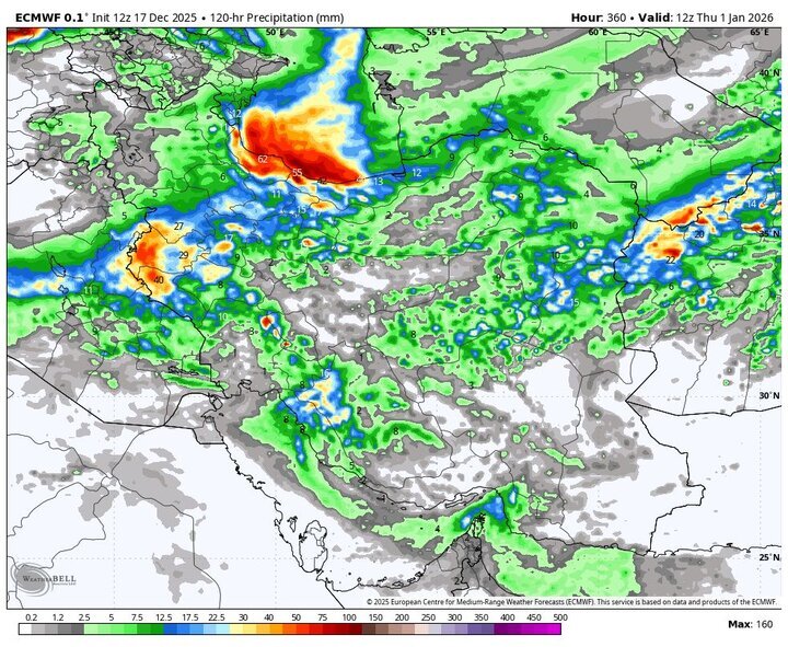پیش بینی هواشناسی | پایان بارش‌ها در اغلب نقاط کشور از فردا اول دیماه + نقشه